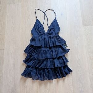Lulus Midnight Blue Tiered Mini Dress